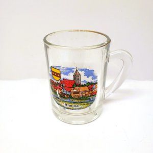 Rheine Germany Souvenir Glass Mug Mini Tankard Double Shot Made in Italy 2.75"